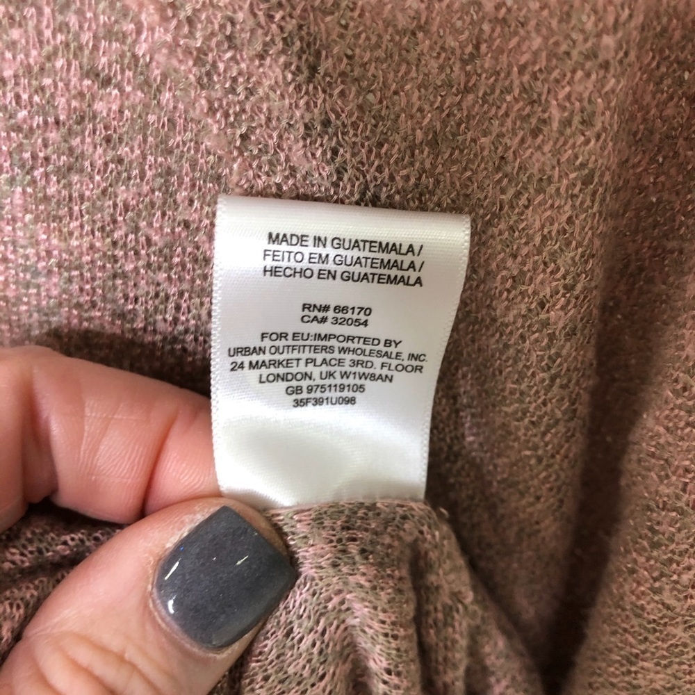 Free People Beach Knit Top Long Sleeve Pink Tan Size XS - Picture 9 of 9